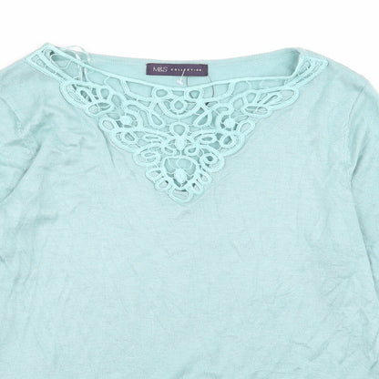 Womens UK Size 12 M&S Green Basic T-Shirt