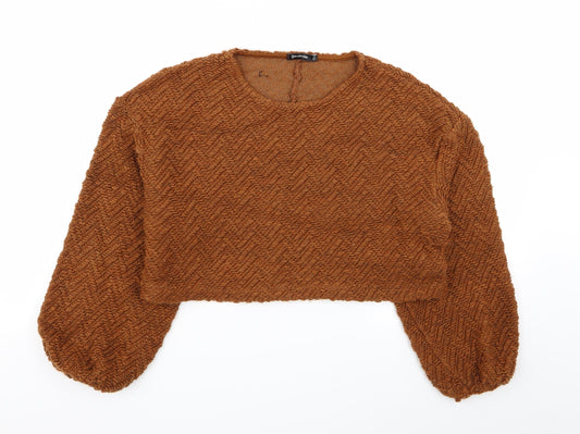 Womens UK Size S Stradivarius Brown Pullover Jumper