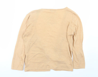 Lisa Ho Womens Orange Geometric  Cardigan Jumper Size S