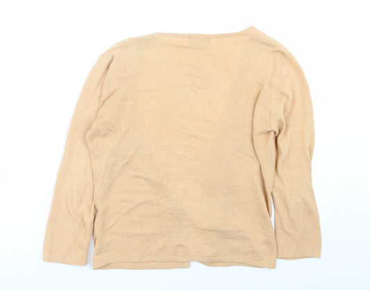 Lisa Ho Womens Orange Geometric  Cardigan Jumper Size S