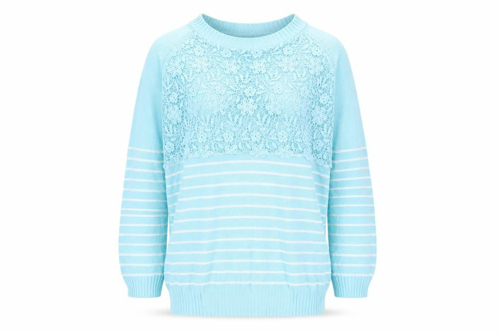 Womens UK Size 14 Cotton Traders Blue Pullover Jumper