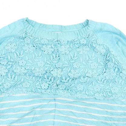 Cotton Traders Womens Blue Striped  Pullover Jumper Size 14  - size 14-16