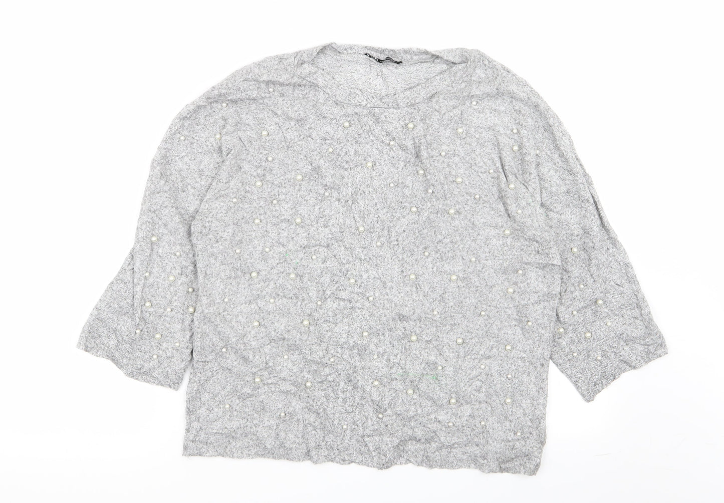 Womens UK Size S Zara Grey Pullover Jumper