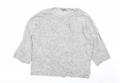 Womens UK Size S Zara Grey Pullover Jumper