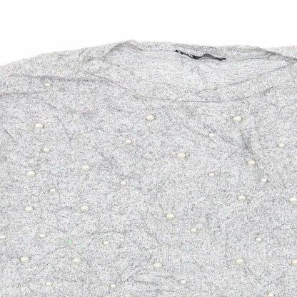 Womens UK Size S Zara Grey Pullover Jumper