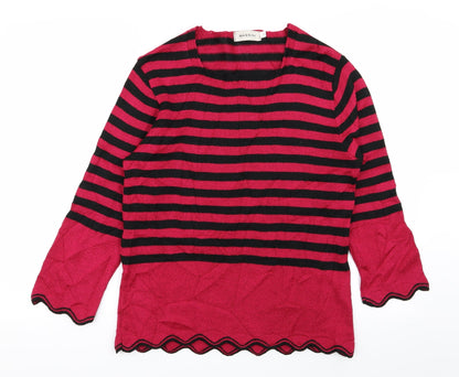 BASSINI Womens Multicoloured Striped  Pullover Jumper Size M