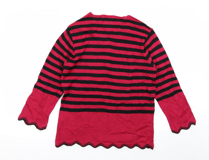 BASSINI Womens Multicoloured Striped  Pullover Jumper Size M