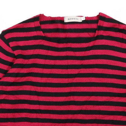 BASSINI Womens Multicoloured Striped  Pullover Jumper Size M