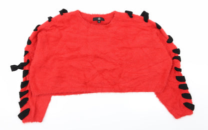 Womens UK Size M Missguided Red Pullover Jumper