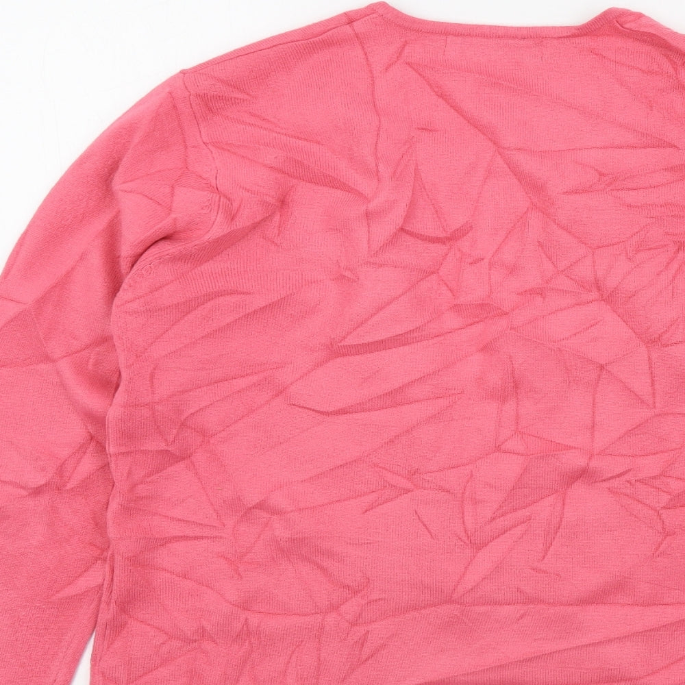 Womens UK Size 14 Viz-A-Viz Pink Cardigan Jumper