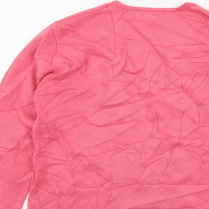 Womens UK Size 14 Viz-A-Viz Pink Cardigan Jumper