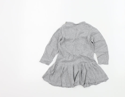 Lindex Girls Grey Colourblock  Fit & Flare  Size 9-12 Months