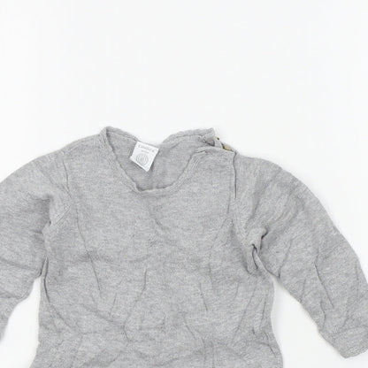 Lindex Girls Grey Colourblock  Fit & Flare  Size 9-12 Months