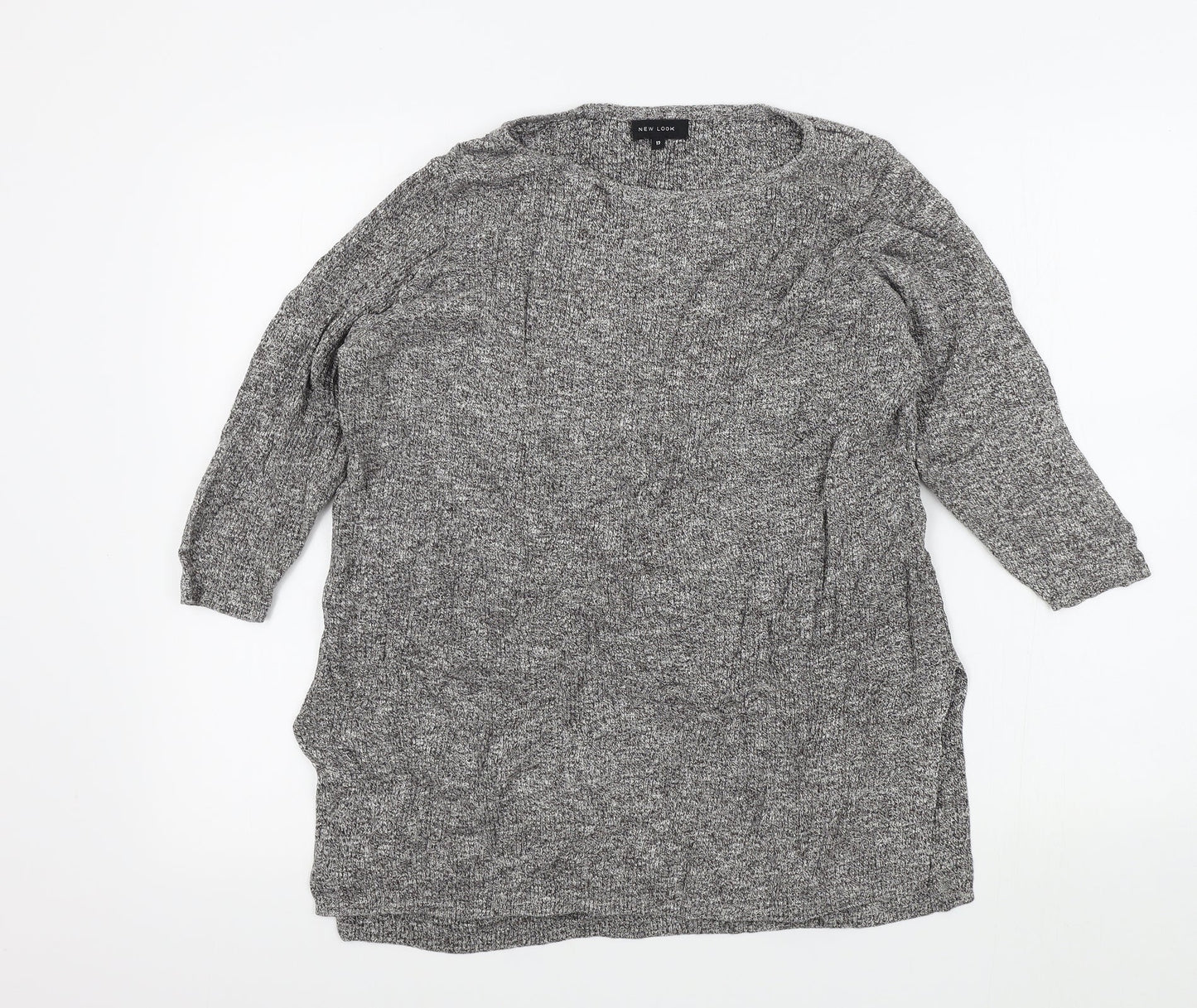 Womens UK Size 12 New Look Grey Henley Jumper