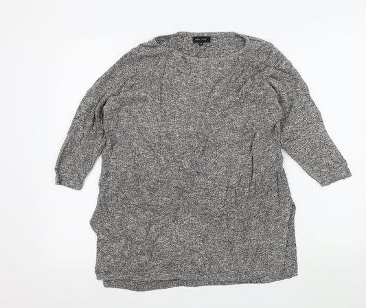 Womens UK Size 12 New Look Grey Henley Jumper