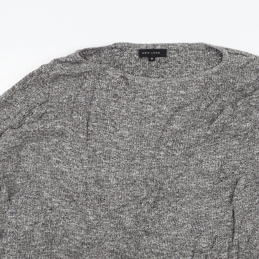 Womens UK Size 12 New Look Grey Henley Jumper