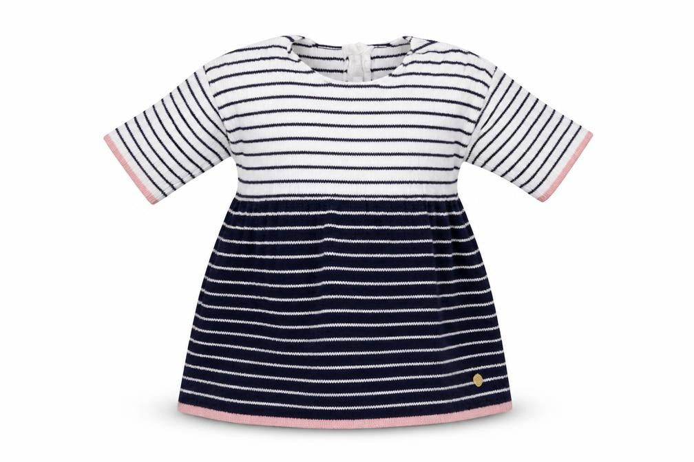 M&S Girls Blue Striped  A-Line  Size 0-3 Months