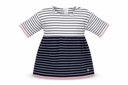 M&S Girls Blue Striped  A-Line  Size 0-3 Months