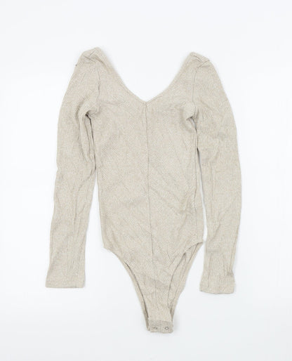 Primark Womens Beige Colourblock  Bodysuit One-Piece Size 2XS