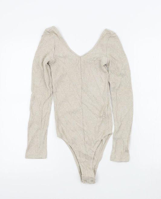 Primark Womens Beige Colourblock  Bodysuit One-Piece Size 2XS