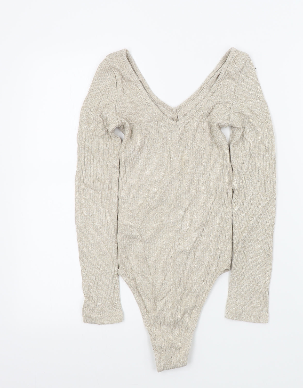 Primark Womens Beige Colourblock  Bodysuit One-Piece Size 2XS