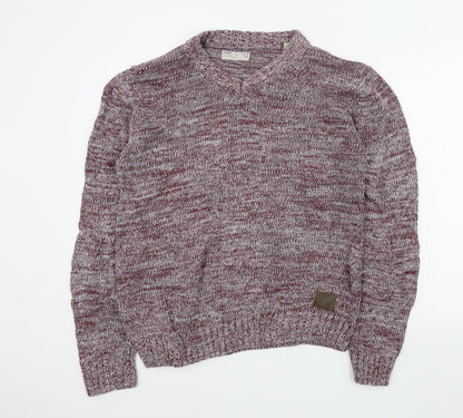 solid Mens Purple   Pullover Jumper Size L