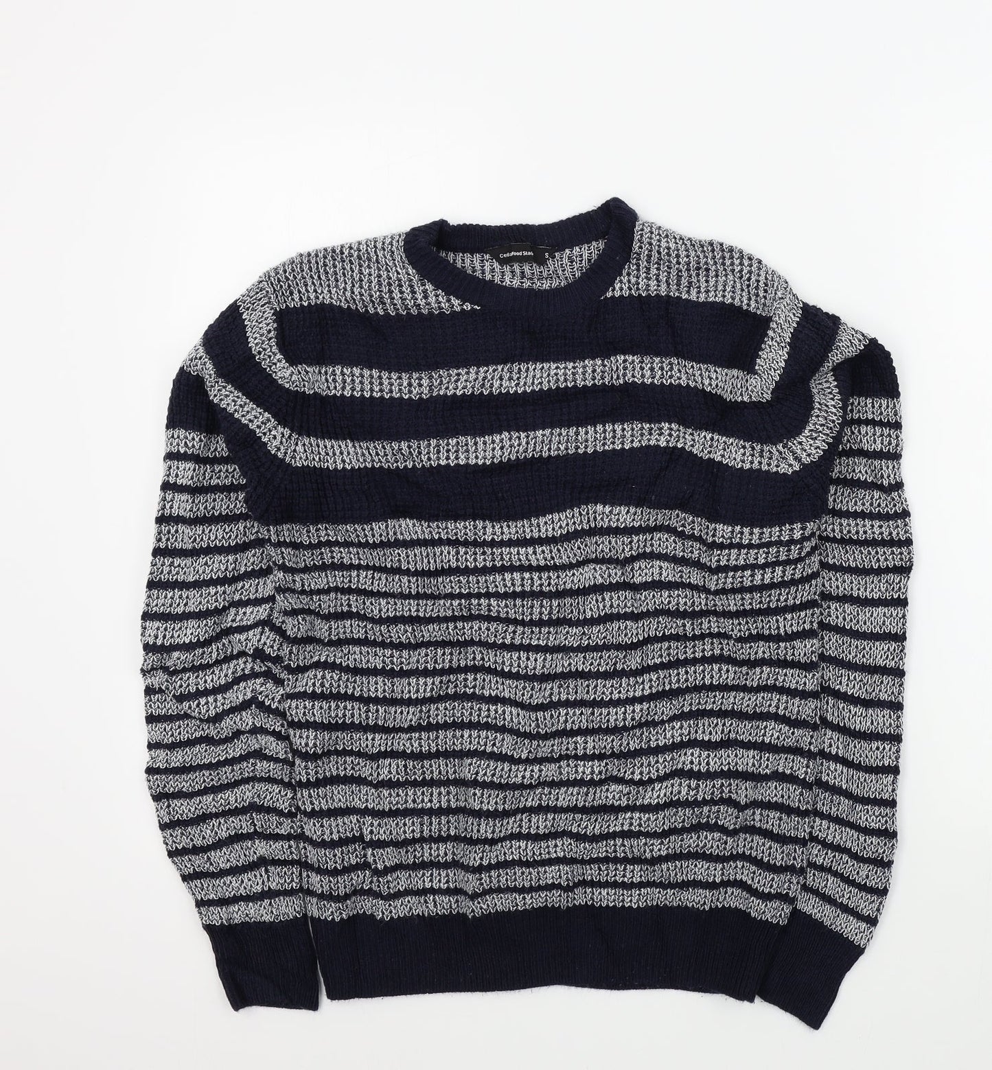 Primark Mens Blue Striped  Pullover Jumper Size S