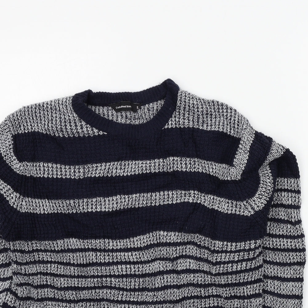 Primark Mens Blue Striped  Pullover Jumper Size S