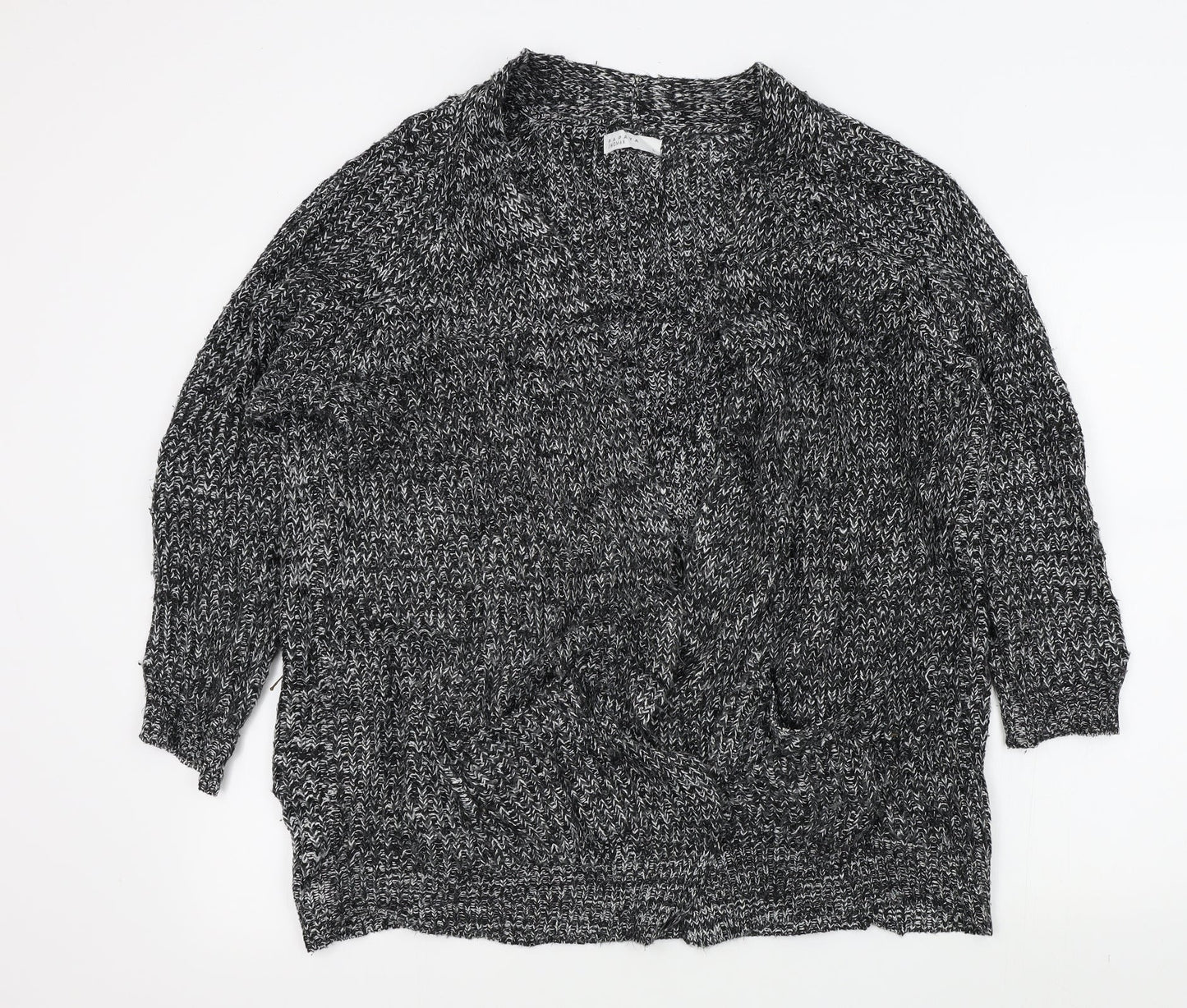 Womens UK Size L Papaya Black Cardigan Jumper