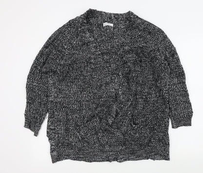 Womens UK Size L Papaya Black Cardigan Jumper