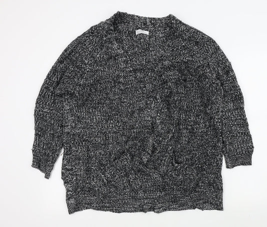 Womens UK Size L Papaya Black Cardigan Jumper
