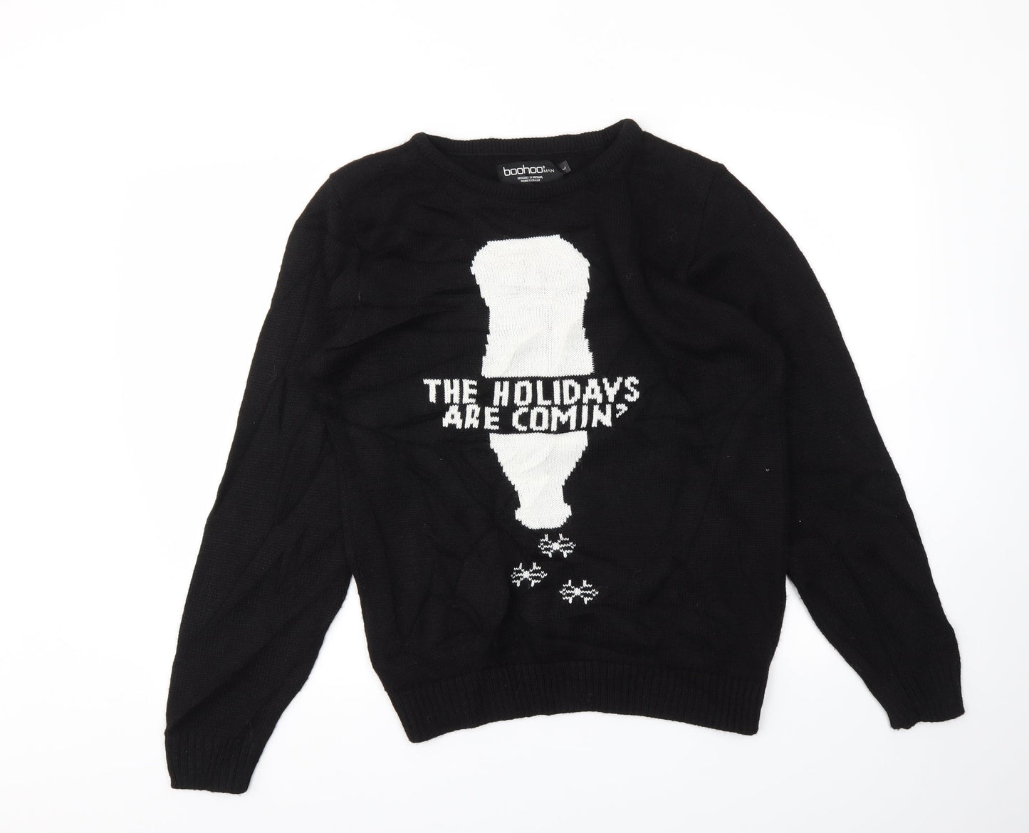 Boohoo Womens Black   Pullover Jumper Size L