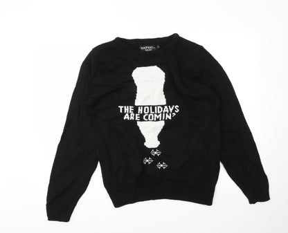 Boohoo Womens Black   Pullover Jumper Size L