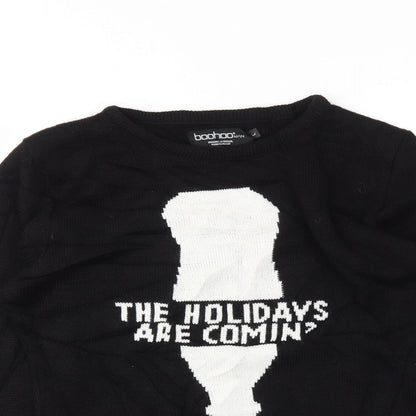 Boohoo Womens Black   Pullover Jumper Size L