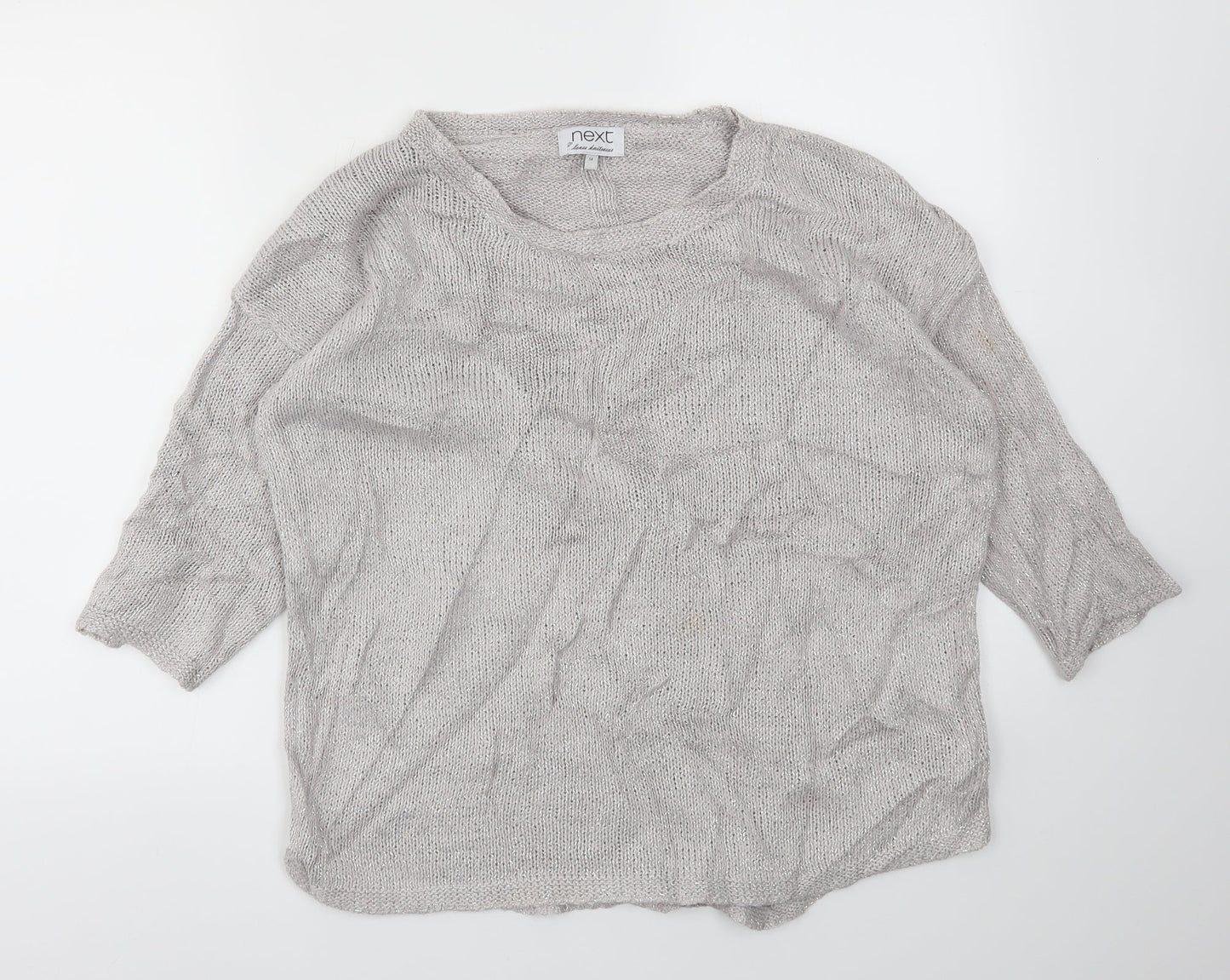 Womens UK Size 14 NEXT Silver Pullover Jumper