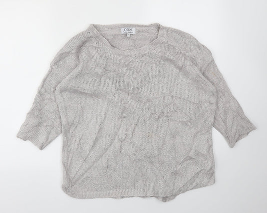 Womens UK Size 14 NEXT Silver Pullover Jumper