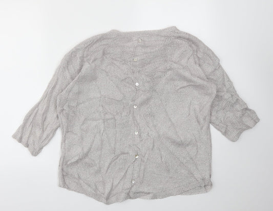 Womens UK Size 14 NEXT Silver Pullover Jumper