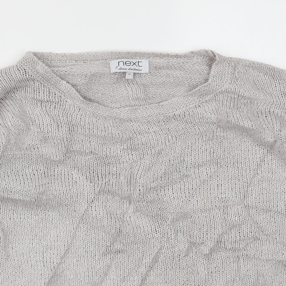 Womens UK Size 14 NEXT Silver Pullover Jumper
