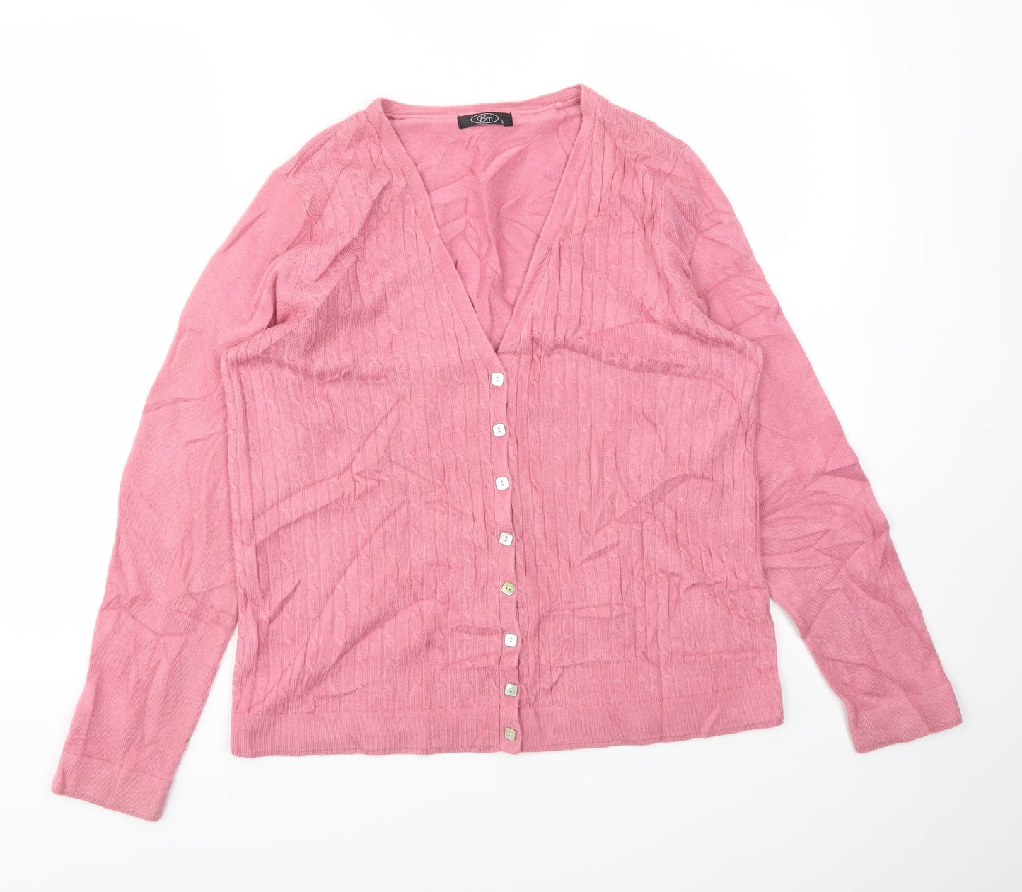 Womens UK Size S BM Pink Cardigan Jumper