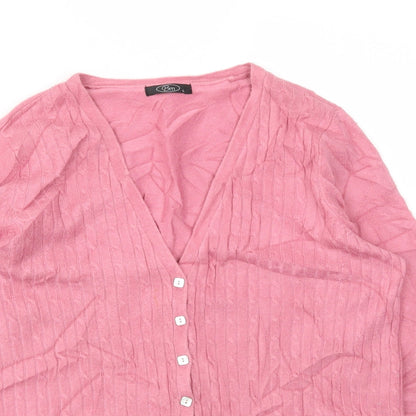 Womens UK Size S BM Pink Cardigan Jumper