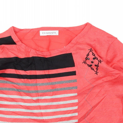 Womens UK Size S Chianti Pink Basic T-Shirt
