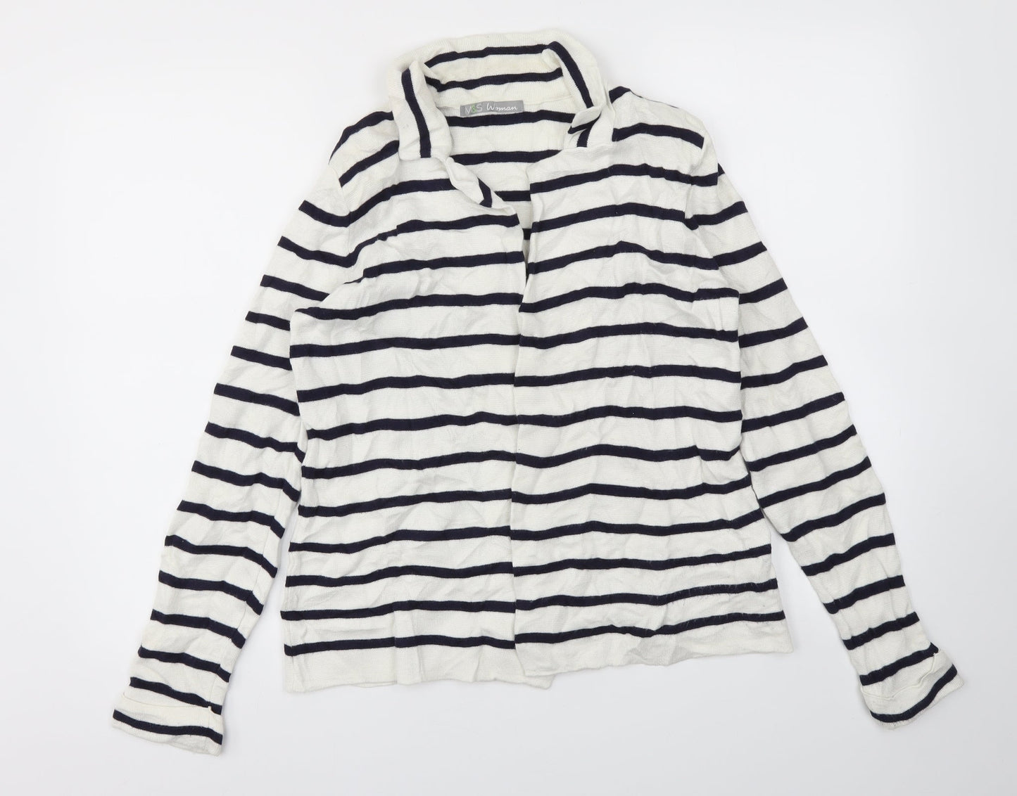 Womens UK Size 14 M&S White Cardigan Jumper