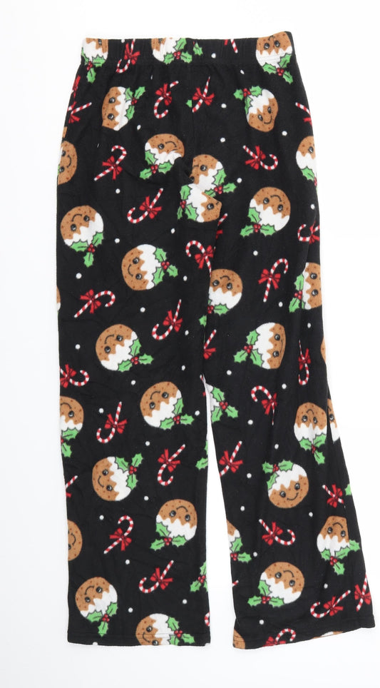 Primark Womens Black Geometric  Trousers  Size S L27 in - stretch waistband