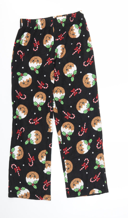 Primark Womens Black Geometric  Trousers  Size S L27 in - stretch waistband