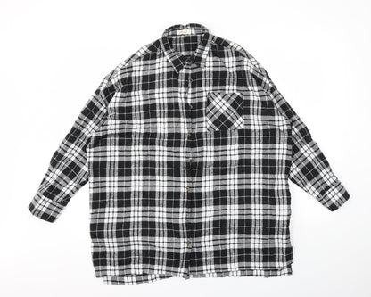 RISETTE Womens Black Check  Basic Button-Up Size S