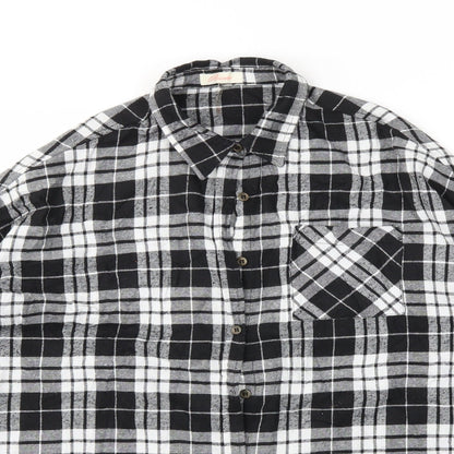 RISETTE Womens Black Check  Basic Button-Up Size S