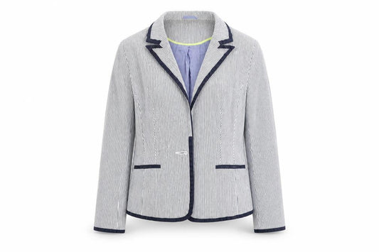 Tu Womens Blue Striped  Jacket Blazer Size 12