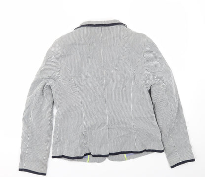 TU Womens Blue Striped  Jacket Blazer Size 12