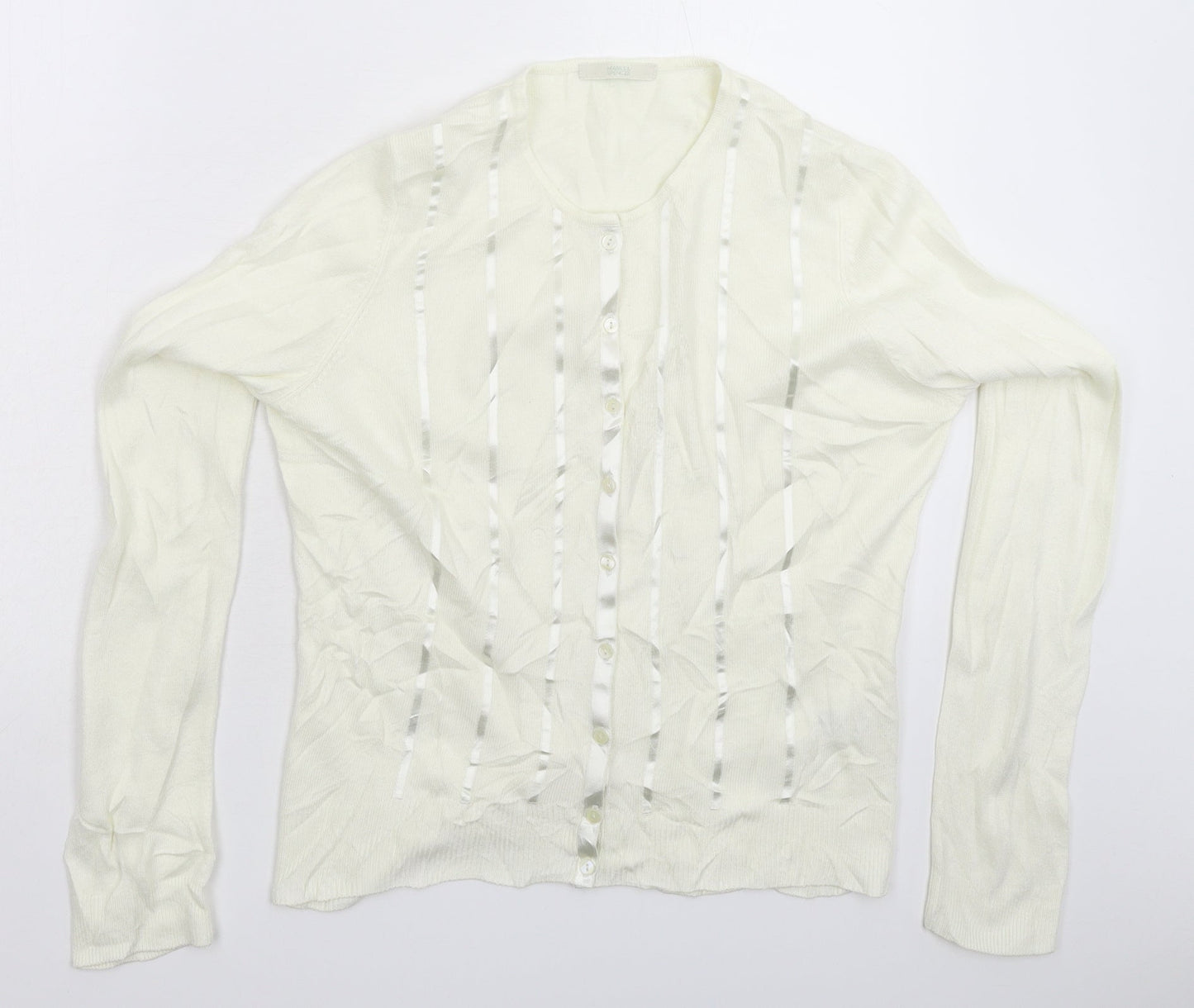 Womens UK Size 12 Marks and Spencer White Cardigan Jumper
