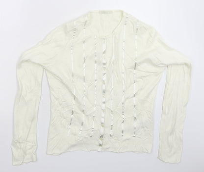 Womens UK Size 12 Marks and Spencer White Cardigan Jumper